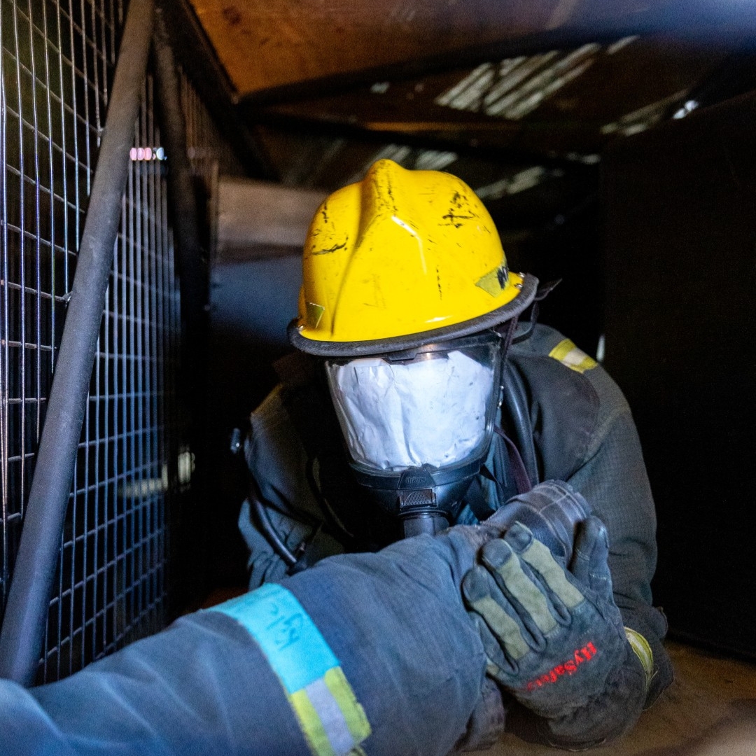 Confined space training at the EMCARE fire academy